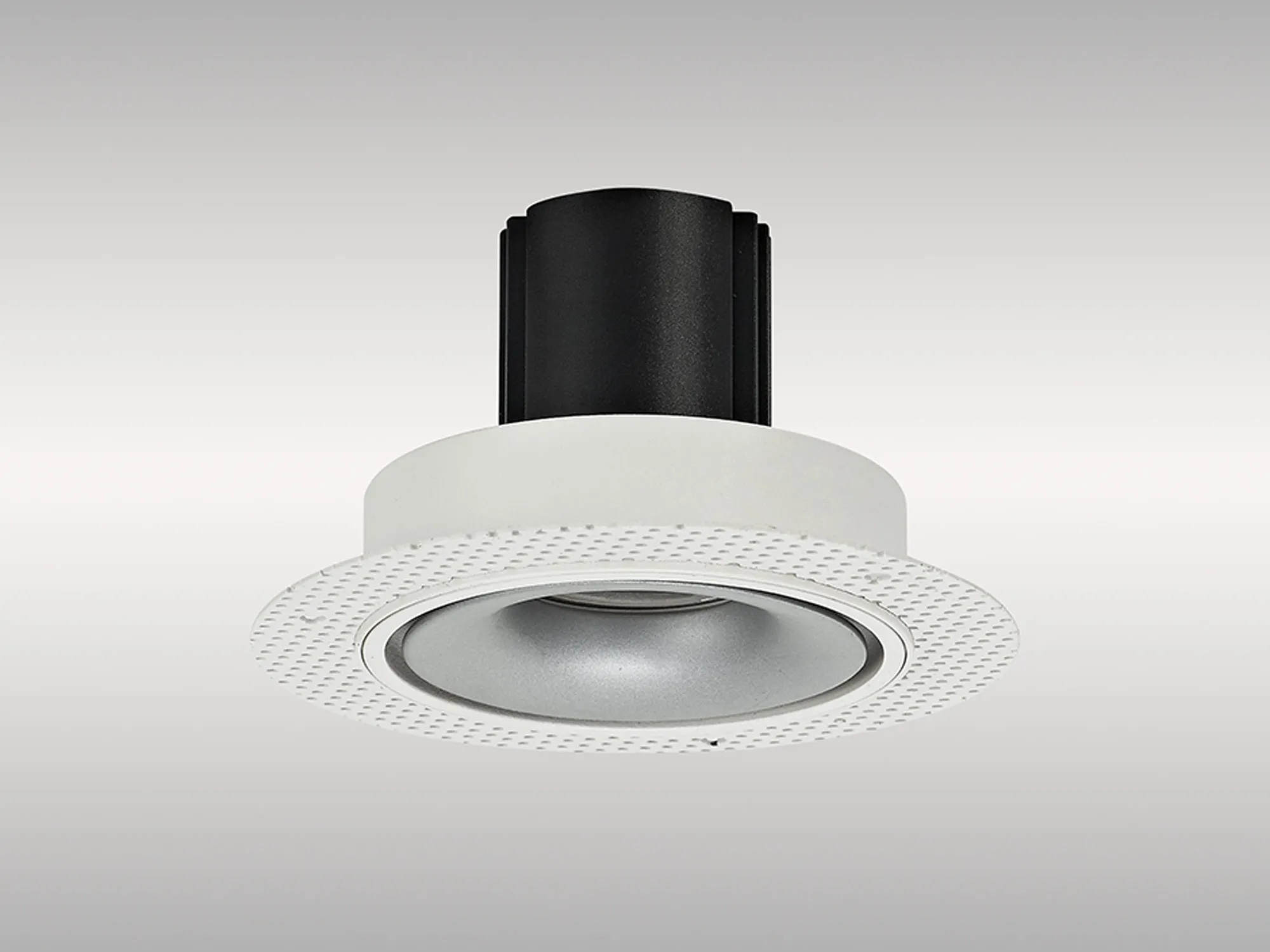 Bolor T 9 Tridonic Powered 9W 3000K 840lm 36° CRI>90 LED Engine White/Silver Trimless Fixed Recessed Spotlight, IP20 DM202087  Dlux Bolor T 9